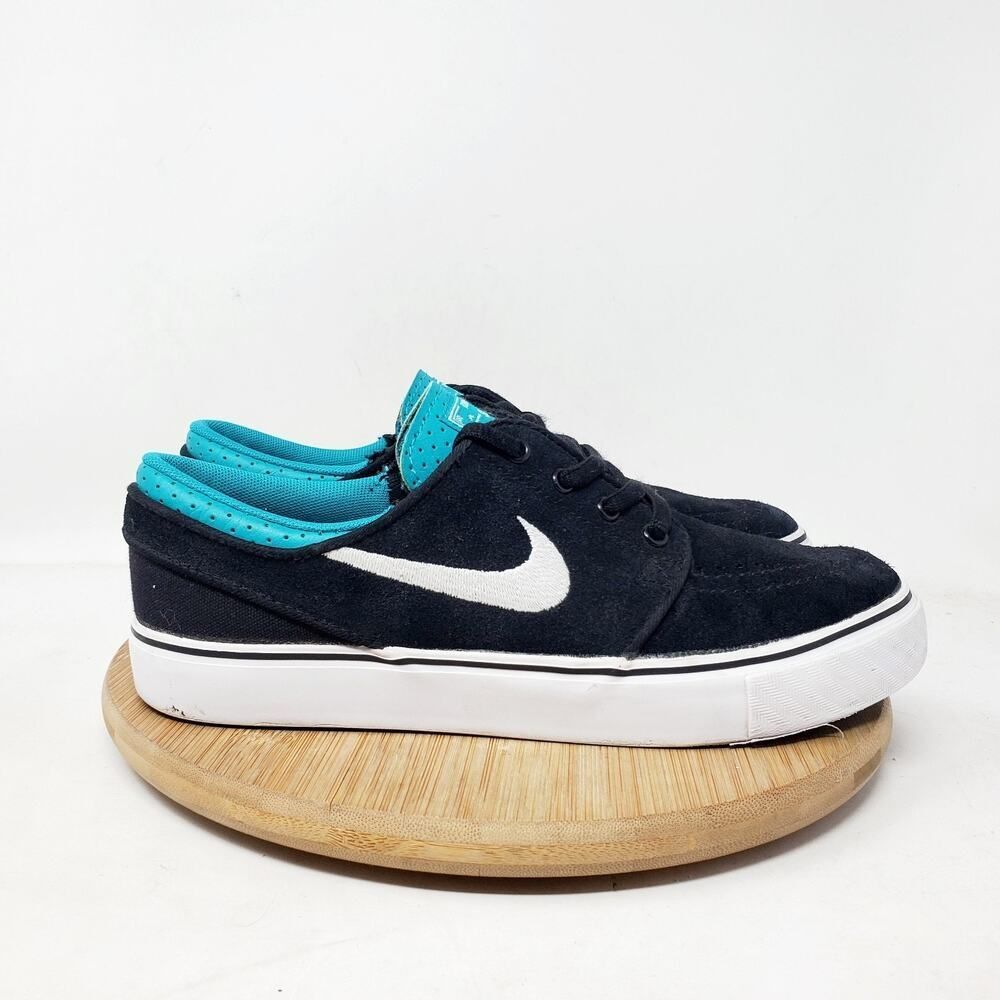 Nike Stefan Janoski Shoes‎ Kids 4 Black Blue Boys Skate Lace Up Low Sneaker 4Y
